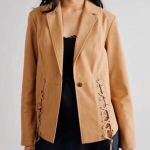 We The Free Vegan Suede Lace-Up Jacket! NWOT S